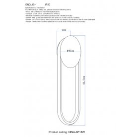 Настенный светильник NINA AP18W LED BRASS