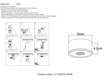 Потолочный светильник CLT 525C95 GO 4000K
