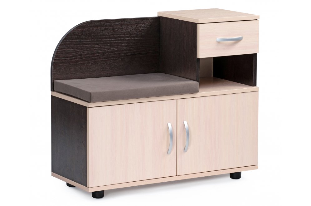 Обувница Аврора дуб млечный / венге  - Уцененный экземпляр