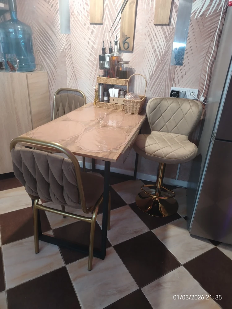 Барный стул Porch beige / chrome фото покупателя 10