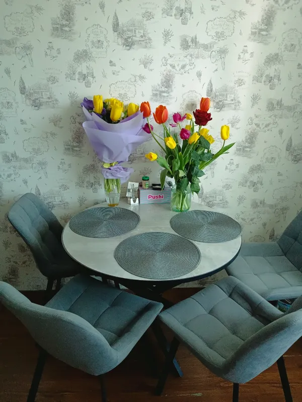 Комплект стульев крутящихся Форт 2 шт розовый (hl 41) / 1П белый каркас фото покупателя 82