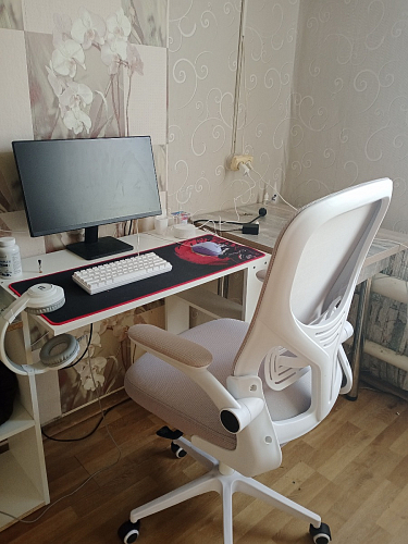 Компьютерное кресло Konfi light gray / blue / white фото покупателя 149