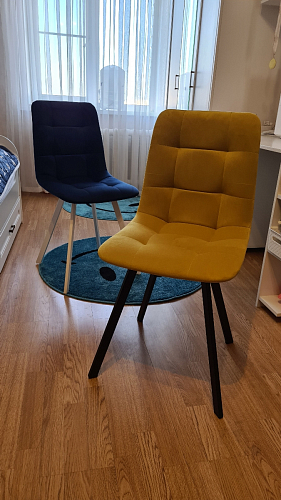 Стул на металлокаркасе Чилли синяя ткань / белый фото покупателя 767