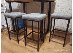 Барный стул Лофт кож.зам. черный / черный матовый фото покупателя 191