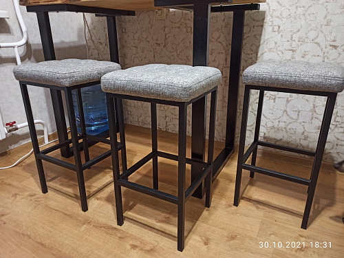 Барный стул Лофт ткань канди грей / черный матовый фото покупателя 191