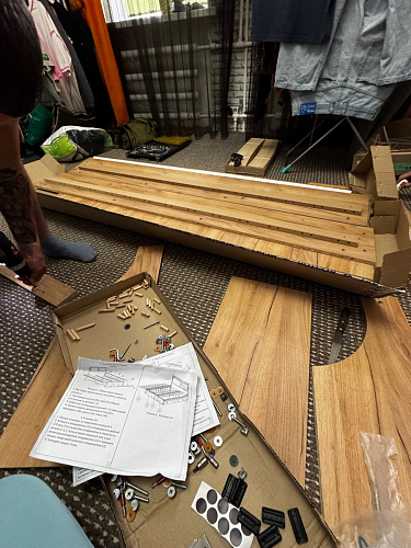 Двуспальная кровать Клауд 160х200 парящая дуб крафт золотой / антрацит фото покупателя 472