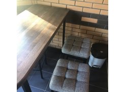 Барный стул Лофт кожзам темно-серый / черный матовый фото покупателя 271