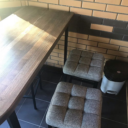 Барный стул Лофт микровелюр катания блэк / черный матовый фото покупателя 288