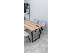 Деревянный стол Лота Лофт 120(160)х75 черный матовый / бетон светлый фото покупателя 69