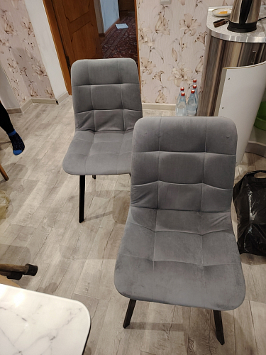 Стул на металлокаркасе Чилли черный / голубой фото покупателя 516