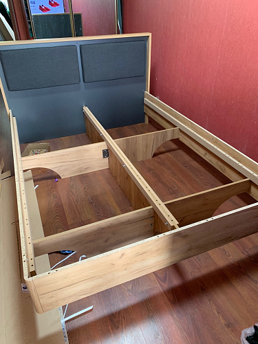 Двуспальная кровать Клауд 160х200 парящая дуб крафт золотой / антрацит фото покупателя 571