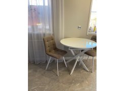 Стул на металлокаркасе Чилли синяя ткань / белый фото покупателя 476