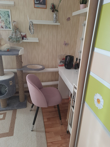 Стул на металлокаркасе Gabi 1 light blue / black / gold фото покупателя 491