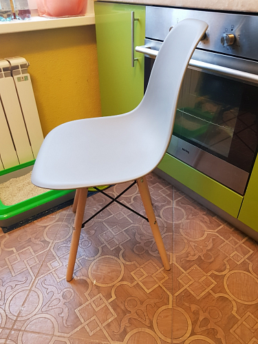 Пластиковый стул Eames PC-015 серо-голубой / дерево фото покупателя 43