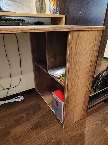 Письменный стол Битти Лофт 116х60х75 дуб вотан / белый матовый фото покупателя 35