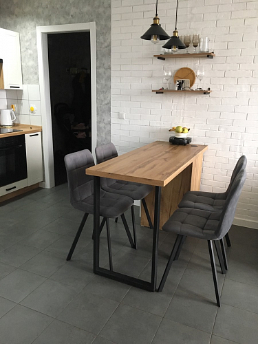 Стул на металлокаркасе Чилли К светло-серый велюр / черный каркас фото покупателя 994