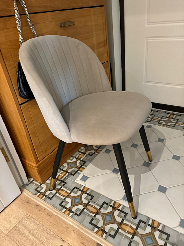 Стул на металлокаркасе Gabi dark beige / black / silver фото покупателя 650