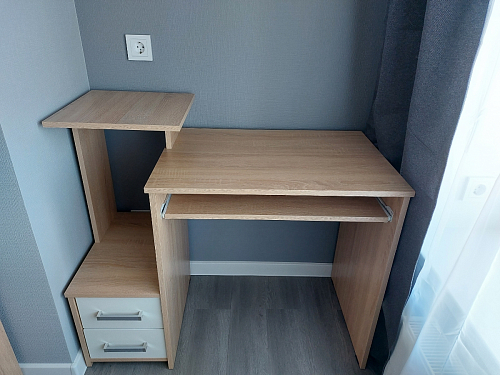 Стол компьютерный Джаз-24 правый белый фото покупателя 54