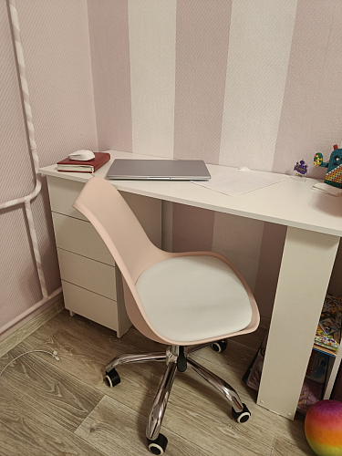 Компьютерное кресло Kolin с подушкой clear / white фото покупателя 360