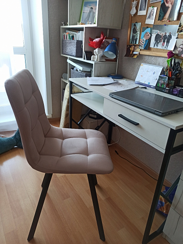 Стул на металлокаркасе Чилли К темно-серый (velutto 32) / черный фото покупателя 220