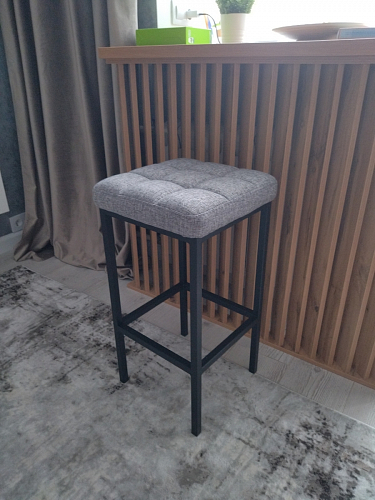 Барный стул Лофт микровелюр катания блэк / черный матовый фото покупателя 90