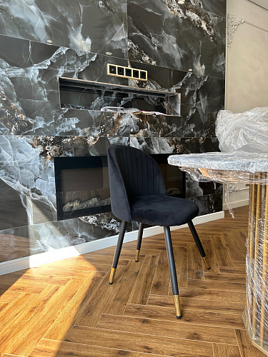 Стул на металлокаркасе Gabi dark beige / black / silver фото покупателя 353