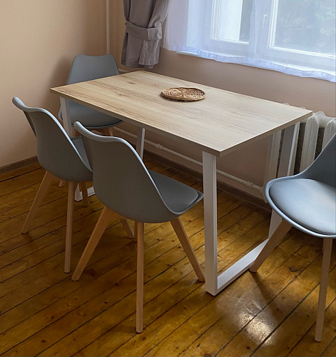 Деревянный стол Барон О 200 х 90 белая пленка шагрень / белый фото покупателя 1