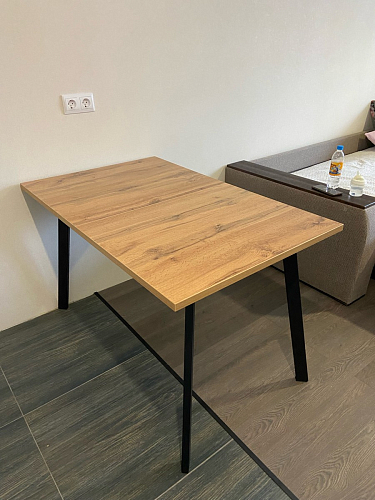 Стол Тринити Лофт 120 32 мм дуб галифакс табако / черный матовый фото покупателя 223