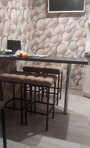 Барный стул Лофт микровелюр катания блэк / черный матовый фото покупателя 252