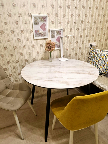 Стеклянный стол Анселм белый фото покупателя 13