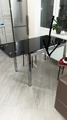 Стеклянный стол Campana хром / черный фото покупателя 1