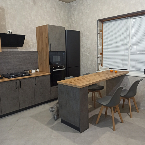 Деревянный стул Bonuss темно-серый / черное сидение / черный фото покупателя 3