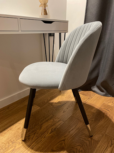 Стул на металлокаркасе Gabi 1 light purple / black / gold фото покупателя 150