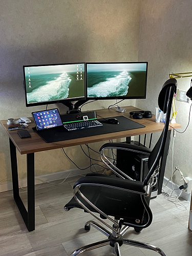 Деревянный стол Лота Лофт 140х80 дуб крафт табачный / черный матовый фото покупателя 536