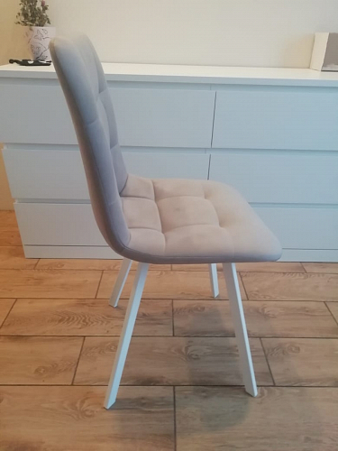 Стул на металлокаркасе Чилли синяя ткань / белый фото покупателя 1406