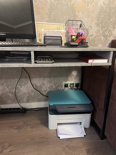 Письменный стол Леон Лофт бетон / черный матовый фото покупателя 77