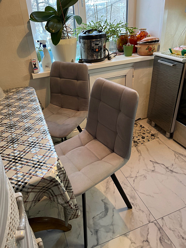 Стул на металлокаркасе Чилли синяя ткань / белый фото покупателя 1316