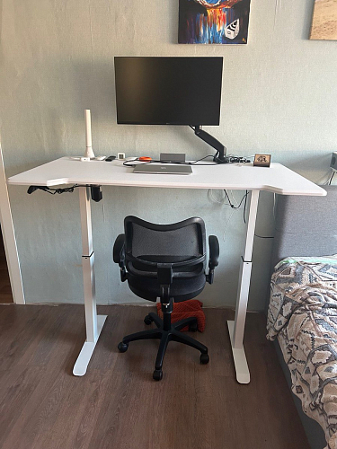 Компьютерный стол Маркос с механизмом подъема 120х75х75 черный / кантри орех фото покупателя 36