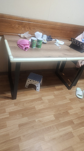 Деревянный стол Лота Лофт 140х80 черный матовый / бетон светлый фото покупателя 892