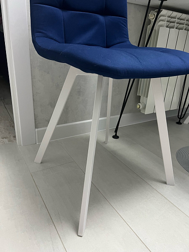 Стул на металлокаркасе Чилли синяя ткань / белый фото покупателя 650