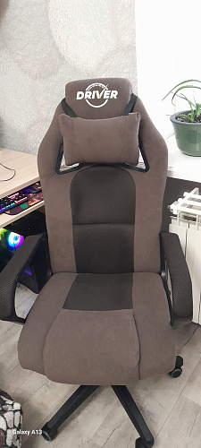 Компьютерное кресло Driver/Драйвер кожзам черный / ткань черный фото покупателя 36