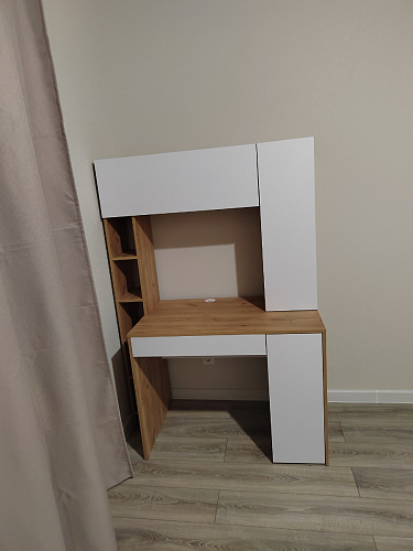 Письменный стол Комфорт 12.71 дуб золотой craft / белая аляска  - Уцененный экземпляр фото покупателя 36