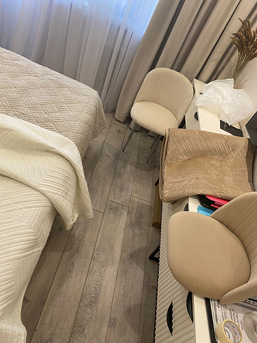 Стул на металлокаркасе Gabi 1 light blue / black / gold фото покупателя 185