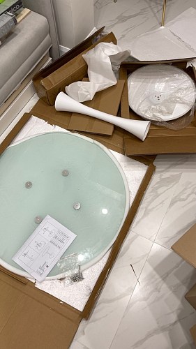 Стеклянный стол Tulip 90 white фото покупателя 16