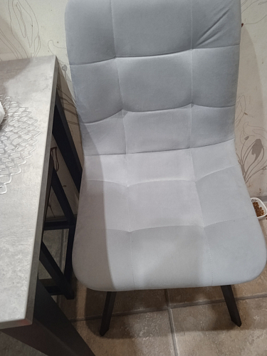 Стул на металлокаркасе Чилли К светло-серый велюр / черный каркас фото покупателя 877