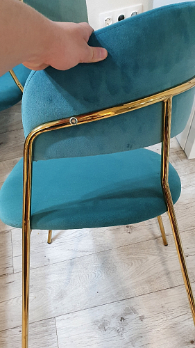 Стул на металлокаркасе Kamelia зеленый / золото фото покупателя 83