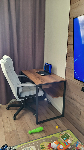 Письменный стол Клер Лофт дуб делано темный / черный матовый фото покупателя 2