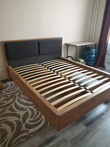 Двуспальная кровать Клауд 160х200 парящая дуб крафт золотой / антрацит фото покупателя 292