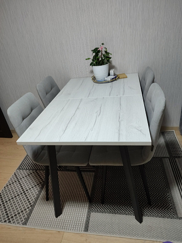 Стол раскладной Колон Лофт 120 32 мм дуб галифакс табако / черный матовый фото покупателя 12