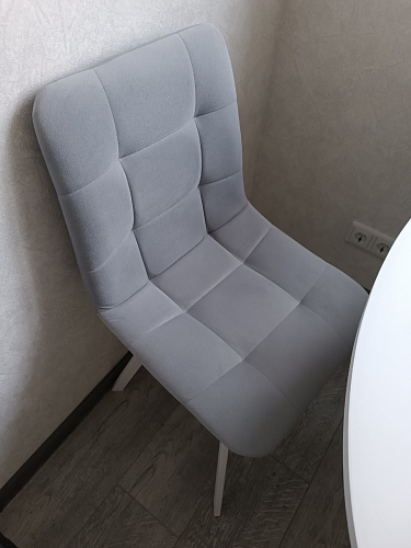 Стул на металлокаркасе Чилли К светло-серый велюр / черный каркас фото покупателя 886